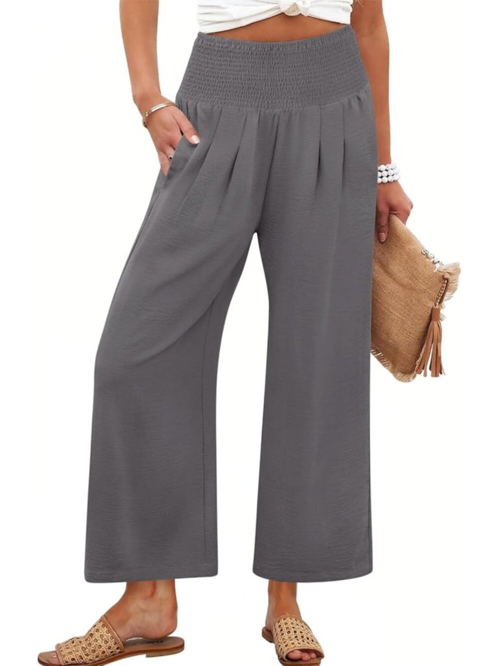 Chic Women's Wide Leg Palazzo Pants with Pockets | Trendy Summer Trousers